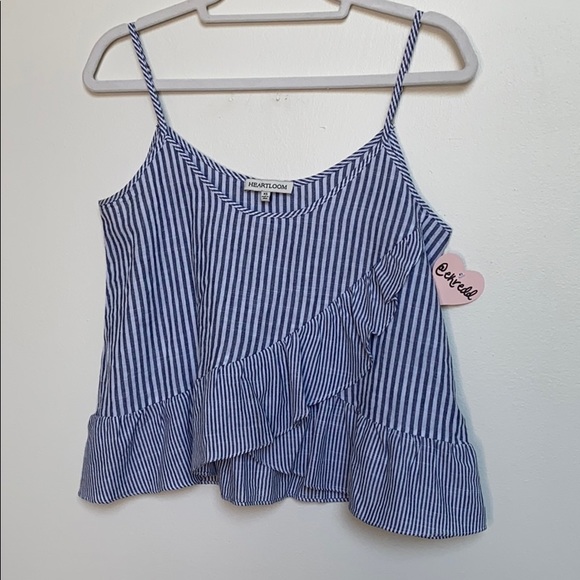Heartloom Striped Ruffle Tank Top - Picture 2 of 6
